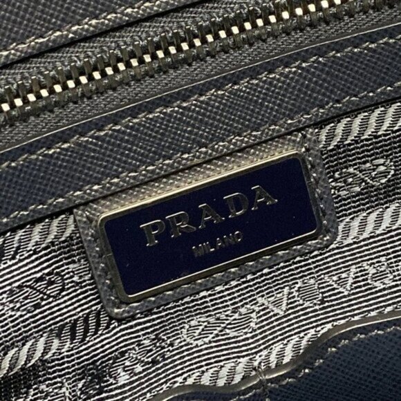 PRADA - Navy Nylon Leather Business Bag 590-061625 - Picture 13 of 14